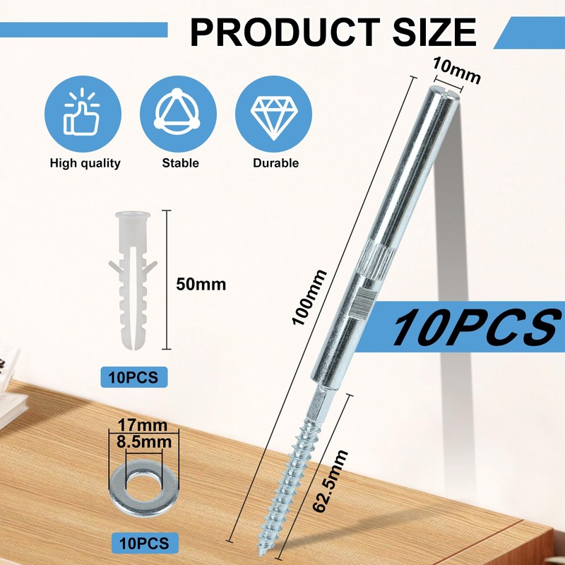 EXLECO Invisible Wall Shelf Brackets Diameter 10 x 100 mm