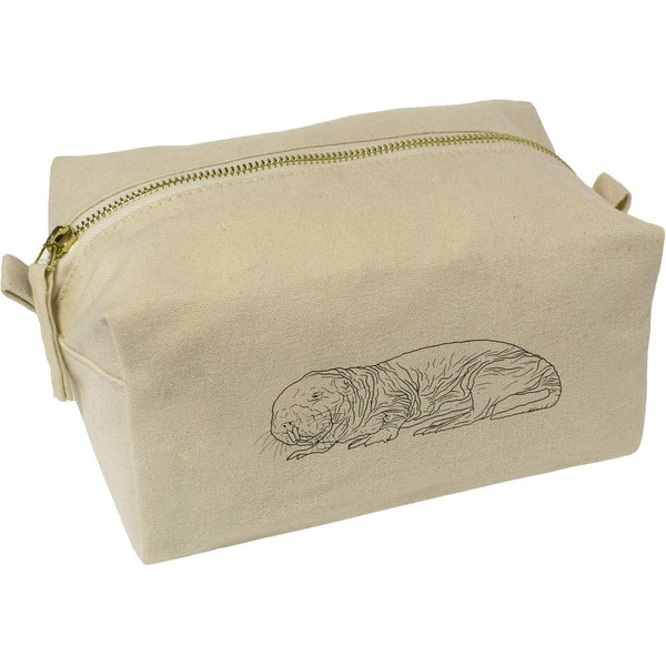 'Naked Mole Rat' Canvas Wash Bag/Makeup Case (CS00021666)