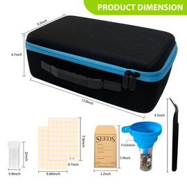 ERFEI 140 Slots Seed Storage Organizer Box with 20 Envelopes, Large Capacity Seed Storage Container with Zipper Bag, Label Stickers, Tweezers, Funnel, Garden Seeds Saver Kit for Vegetable, Flower