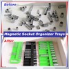 Datanly 6 Pcs Magnetic Socket Organizer Holder Case Rail Rack