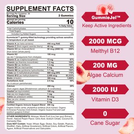 Sugar-Free Methylated Multivitamin for Women Gummies, Algae Calcium, Vitamin A, C, E, B12, D3 K2, Iron, Folate, Biotin, Inositol - Multi Vitamins & Minerals - Energy, Immune, Blood, Bone, Vegan 120Cts