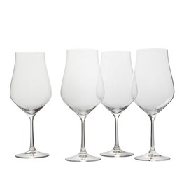 Mikasa Grace Set of 4 Bordeaux Red Wine Glasses, 22-Ounce, Clear