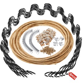MorningRo 8 Pcs 25" Couch Upholstery Spring Repair Replacement Kit - 8 Heavy-Duty Springs, 16 Spring Clips, 64 Nails, 40ft Steel Stay Wire for Fixing Sagging Cushions in Sofa Recliner Chair