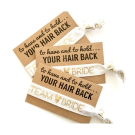 To Have & To Hold Your Hair Back Favors | Team Bride | Bachelorette Hair Tie Favors (White)
