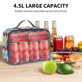 Minicoco Insulated Lunch Bag for Men Kids,Portable Leakproof Food Drink Cooler Bag for Boys Girls Pack Lunch Box for Work School Picnic Camping Travel (Wave)