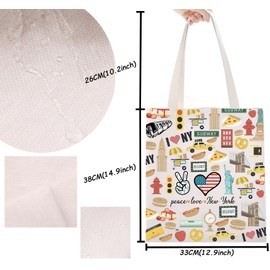 TSOTMO New York Gift NY Trip Tote Bag NYC Bachelorette Bags East Coast New York Lover Gift City Walk (Peace NY Tote)