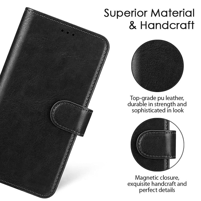 GAPlus Honor X7 Case - Black Premium Wallet Case Leather