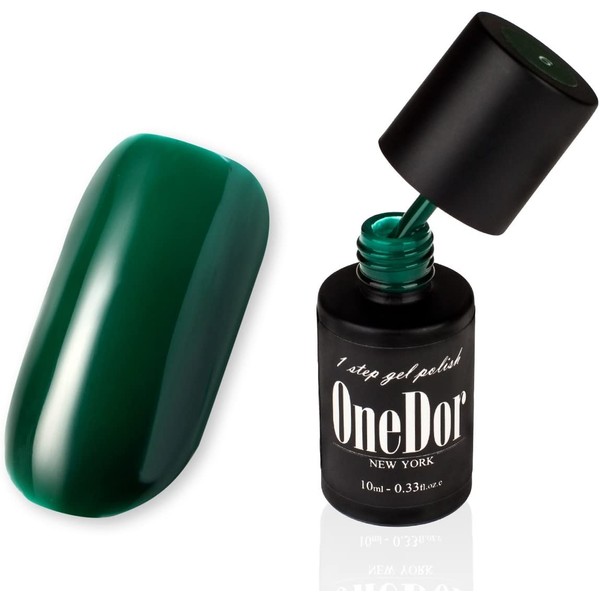OneDor One Step Gel Polish UV Led Cured Required Soak Off Nail Polish No Base or Top Coat Nail Need (06-Dark Teal)