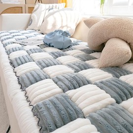 Washable Pet Couch Cover Non-Slip Sofa Protector for Dogs, Durable and Pet-Friendly Mat for Couches and Sofas:_Bluegrey and white_60*60cm