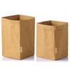 LEKOCH 2 Pieces Natural Brown Washable Reusable Roll-Up Basket Leather