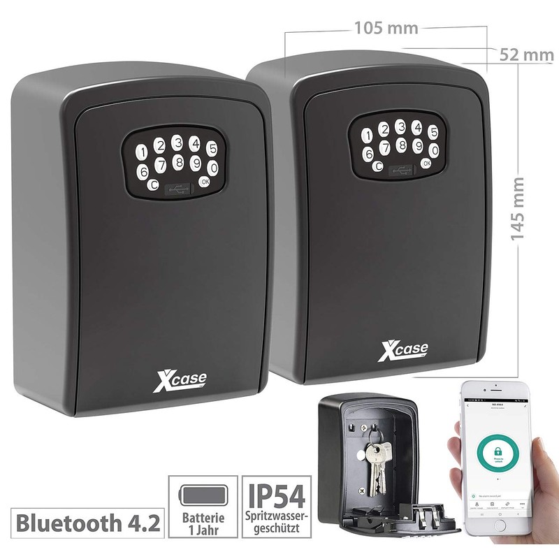 Xcase Combination Lock: Set of 2 Mini Key Safe with