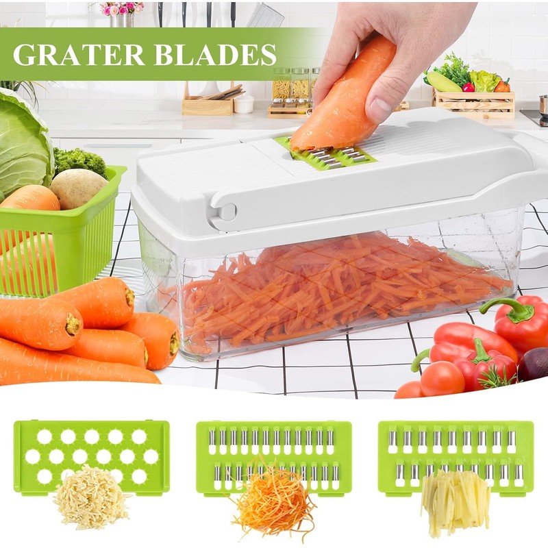 Slicer Julienne Vegetable Slicer Set Multi-function Grater (White)