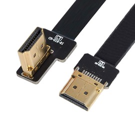 JSER-Brands Xiwai CYFPV FPV HDMI macho a izquierda ángulo 90D HDMI macho HDTV FPC cable plano para FPV HDTV multicopter fotografía aérea (0,2 m)