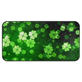 Kitchen Rugs Runner St Patricks Lucky Shamrocks Leaves Doormat Bath Rugs Mat Non Slip Area Rugs for Bathroom Kitchen Indoor 39" X 20"