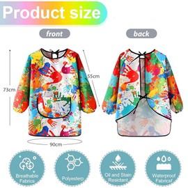Children's Painting Apron + Painting Hat for 6-12 Years Girls Boys, Waterproof Painting Smock Craft Apron for School, Household and as a Gift Idea for Back to School, as shown