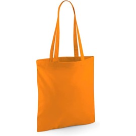 Wonky Line Premium Cotton Tote Bag, Eco-Friendly Shopping Bag, 100% Cotton Canvas, Reusable Grocery Cloth Bag, Extra Strong Long Handle Double Stitched Ideal for Printing (Orange)