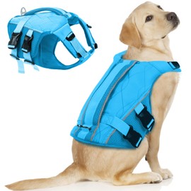 ASENKU Dog Life Jacket for Small, Medium, Large Dogs, Adjustable & Ripstop Dog Life Jacket with Handle and Reflective for Boating, Swimming, Surfing