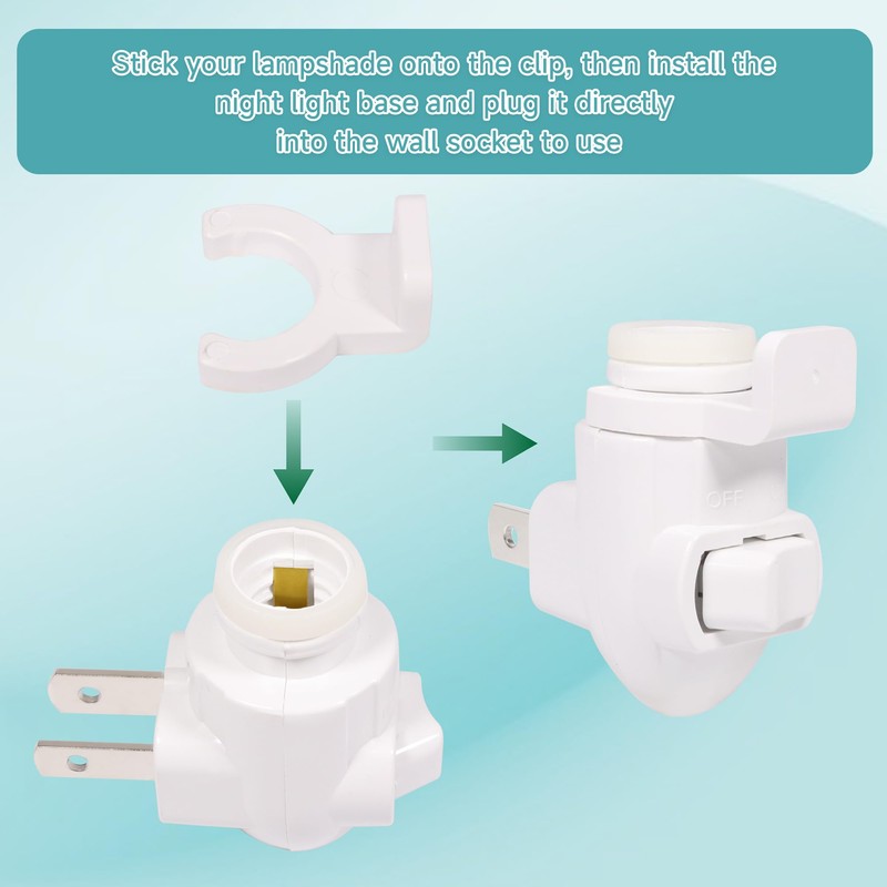 Plug in Night Light Module E12 Base Socket with ON/Off