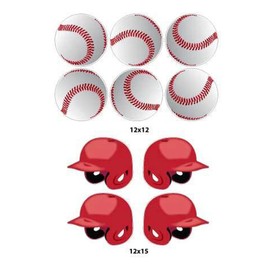 VictoryStore Baseballs and Helmets Pathway Markers, 10pc Yard Decor Set