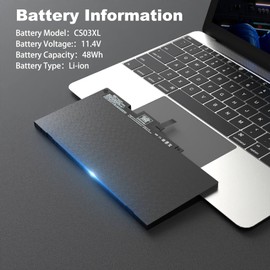 Gihebac CS03XL Laptop Battery Compatible with HP Elitebook 745 755 840 848 850 G3 G4 Z Book 15u G3 G4 Series 800513-001 800231-141 800231-1C1 HSTNN-UB6S HSTNN-IB6Y HSTNN-I33C-4 CS03046XL 46Wh 11.4V
