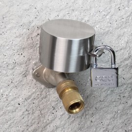Outdoor Faucet Lock Cover with Padlock Water Spigot Lock Gate Valve Lockout Device Hose Bib Lock Childproof Exterior Faucet Locks, Stop Unauthorized Water Use,Stainless Steel