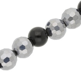 ZAAP Tech Necklace BT6 Natural Stone Black Tourmaline (Black Tourmaline 0.2 inch (6 mm) / L 18.5 inches (47 cm)