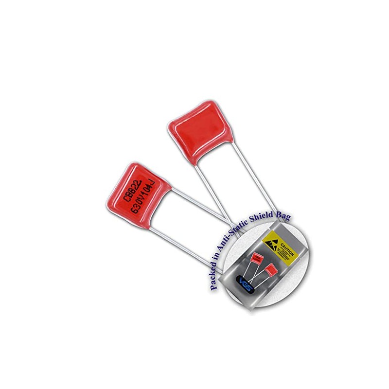 5 pcs. Metallized Polypropylene Film Capacitor 0.1uF 100nF 104 104J