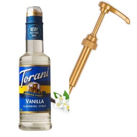 Torani X5 Torani “(1) Pump Included” Vanilla Syrup for Coffee 25.4oz *SUGAR-FREE