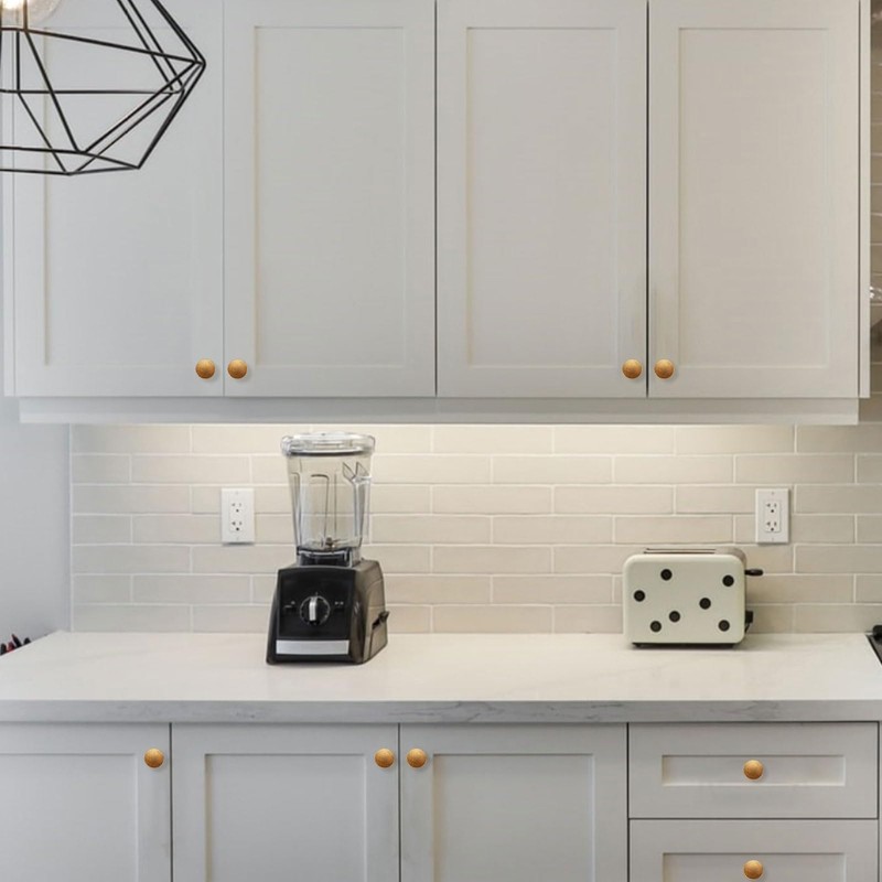 Amerdeco 10 Pack Antique Brass Cabinet Knobs Single Hole Cabinet