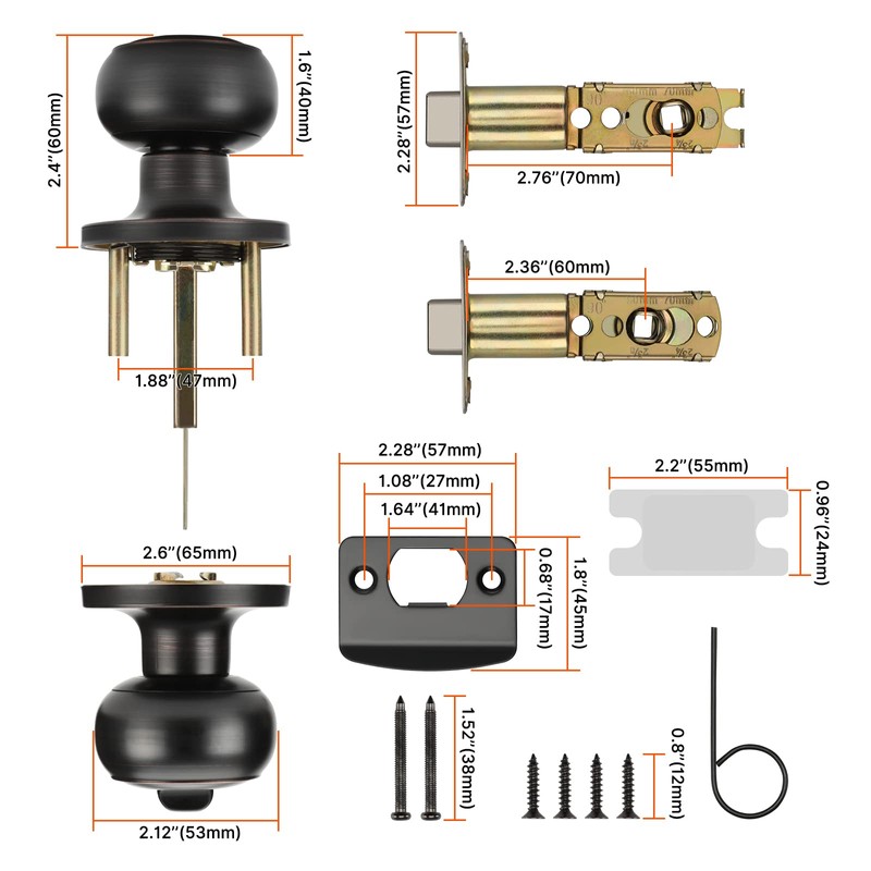 Haidms 8 Packs Oil-Rubbed Bronze Interior Door Knobs, Door Knobs