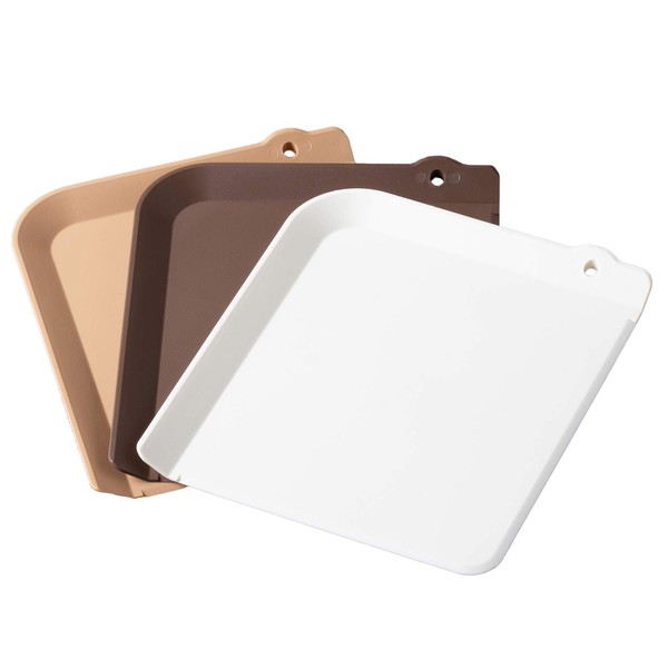 Astro 510-11 Sheet Cutting Board, Mini Size, Brown Type, Set of 3, Made in Japan, Antibacterial, Dishwasher Safe, Cutting Board with Sheet Border, Compact