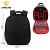 JINNUOLANG Compact Camera Backpack with Padded Dividers, Black/Red