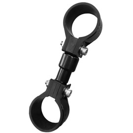 Kouei Kasei KFBS25-2215 Resin Double Pipe Clamp Set, 0.7 inches (19 mm), 1.6 gal (50 L), Parallel Connection, Fixed Hardware, Fall Prevention, Cutable, Black