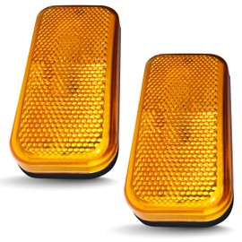 Command Electronics OEM 12V Modern Incandescent RV & Trailer Clearance Light - Made in USA - Durable Design - Surface Mount - Hardware & Connectors Included | Black Base - Amber (2 Pack)