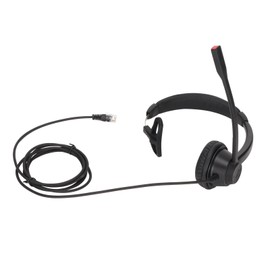 RJ9 Telephone Headset Noise Cancelling Unilateral Corded Business Headphone with Mic for Landline Customer Service