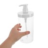 FRCOLOR Plastic Pump Bottle Dispenser Refillable Wide Mouth Jar Style