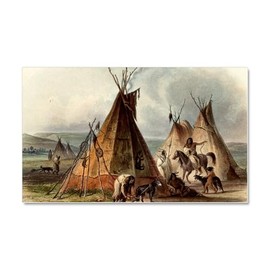 CafePress Assiniboin Teepee Native Skin L Car Magnet 20 X 12 Car Magnet, 20"x 12" Magnetic Door Display