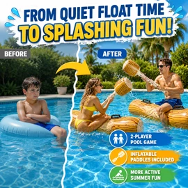Two-Player Inflatable Pool Float for Summer Games – PVC Row Raft Toy for Pool Parties, Beaches and Backyard Fun