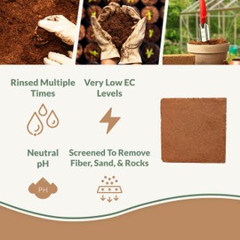 Coco Bliss (40lbs) - Organic Coco Coir for Plants - OMRI-Listed Coco Coir Brick for Garden Soil & Potting Mixes - Coconut Fiber Substrate Mixes with Potting Soil for Indoor Plants & Outdoor Plants