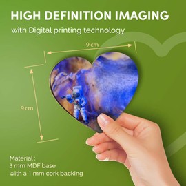 Destination Vinyl ltd Great Coasters (Set of 4) Heart - Mini Astronaut Figure Alien Planet Drink Glossy Coasters/Tabletop Protection for Any Table Type #12375