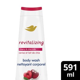 Dove Body Wash for Renewed, Healthy-Looking Skin Revitalizing Cherry & Chia Milk Gentle Body Cleanser with 24hr Renewing MicroMoisture 591 ml