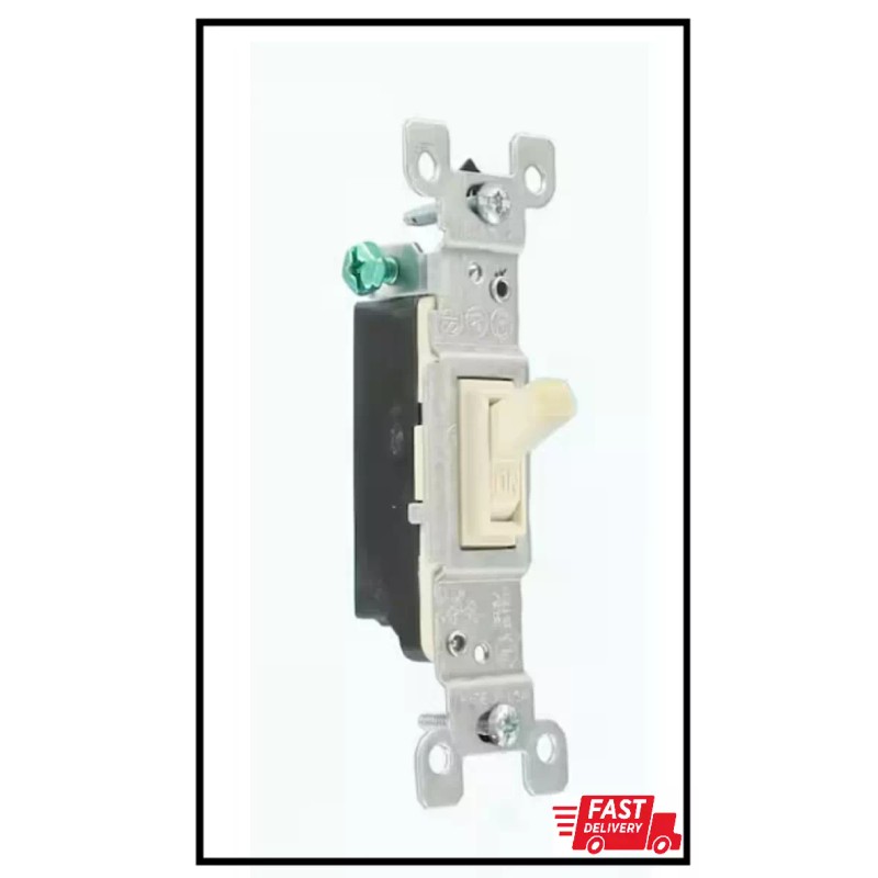 Leviton 15 Amp Single-pole Toggle Switch, Light Almond (10-pack) |