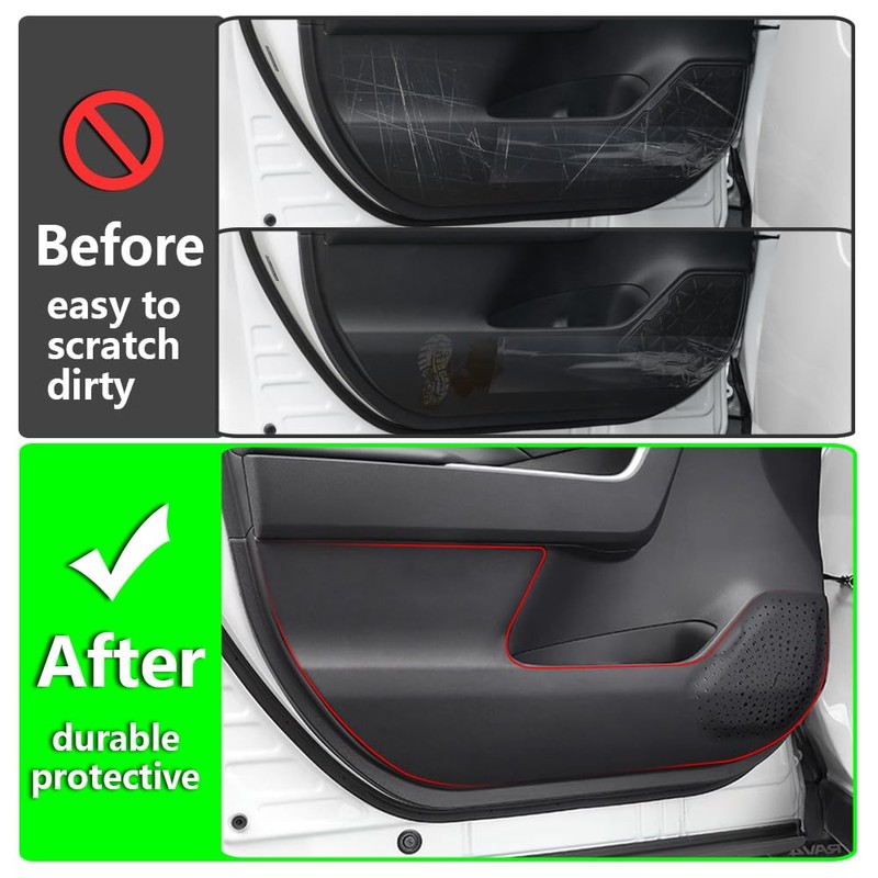 LUNQIN Car Door Anti Kick Pad for Toyota RAV4 2019