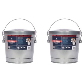 Behrens 6 Gallon Galvanized Steel Storage Can or Waste Bin w/Locking Lid & Handle (2 Cans, No Grip)