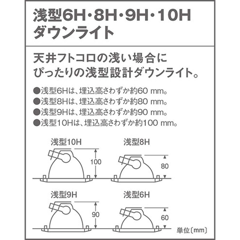 Panasonic LGD9100 LED Downlight Body, LED Lamp Replacement, Shallow 7H,