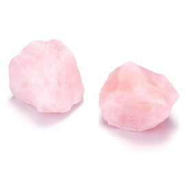 Top Plaza 2Pcs Natural Raw Rose Quartz Crystal Rock Stone Healing Crystals 1.6-2.2" Large Rocks for Tumbling Meditation Wicca Rough Stone Bulk Decoration
