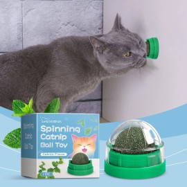 Yegbong Fashionable Eco-Friendly Cotton Cat Ball Chew Toy Mint-Flavored Rotating Tooth Cleaning Care ToySize: 1pc, Color: Silver