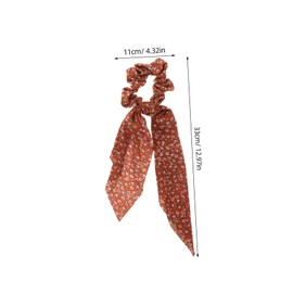 SAFIGLE 3pcs Floral Ribbon Hair Scrunchies for Women Soft Elastic Ponytail Holder Versatile Hair Accessories Brick Red for Stylish Hairstyles and Everyday Use