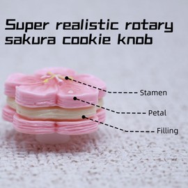 Cmokifuly Rotary Knob for Mechanical Keyboard, Handmade Resin Cute Sakura Knob (Sakura)