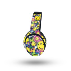 MightySkins Glossy Glitter Skin Compatible with Skullcandy Crusher ANC 2 - Peace Smile | Protective, Durable High-Gloss Glitter Finish | Easy to Apply